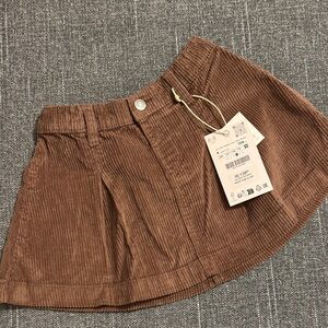 Zara Flared Corduroy Skirt